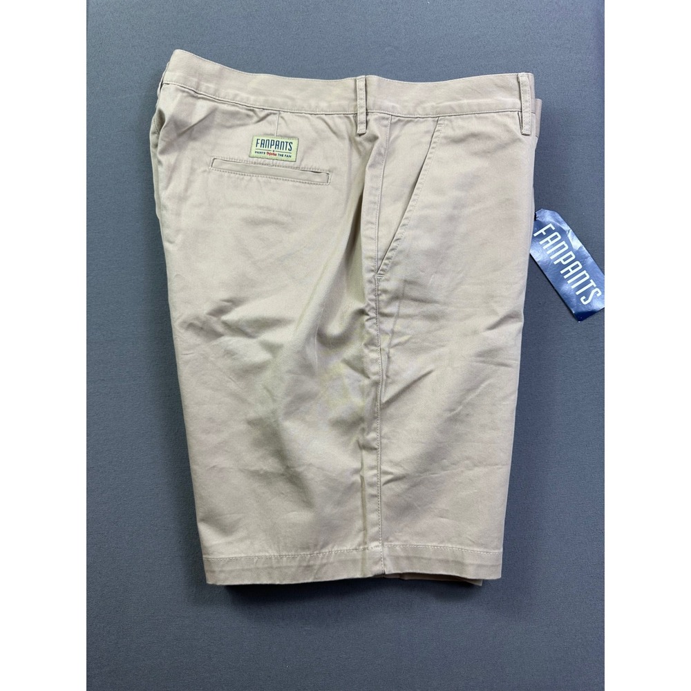 FanPants Men's‎ Khaki Chino Shorts Tan 100% Cotton Flat Front Size 38 NWT